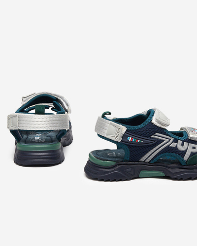 Doniso marineblaue und grüne Kindersandalen - Schuhe