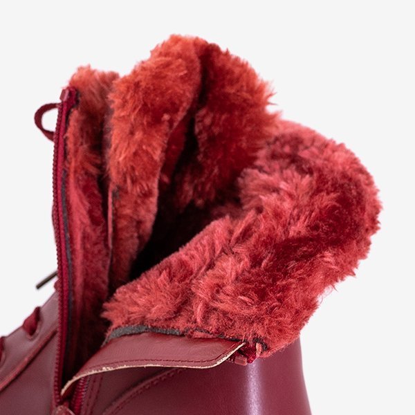 Kastanienbraune Kinderschneeschuhe mit Naqi-Herzen - Schuhe