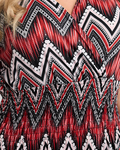 Жіноча червона сукня з візерунком - Одяг