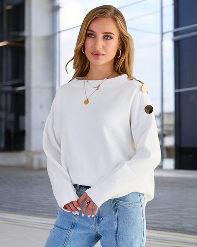 Royalfashion Dünner Damenpullover mit Schulterverzierungen