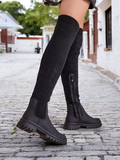 Royalfashion Damen Slip-On Stiefel Bezzonu