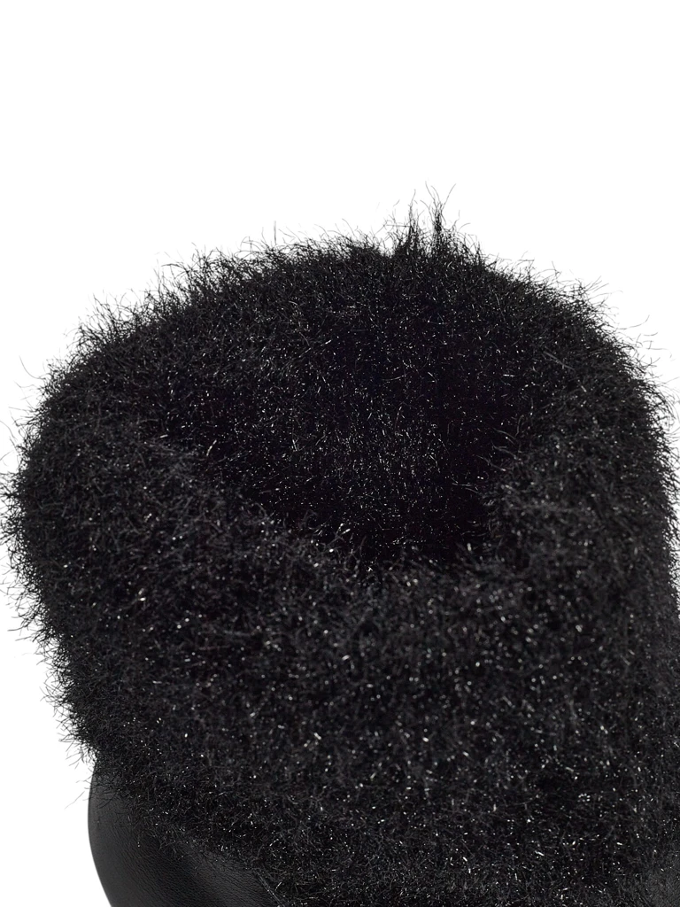 Damen Stiefeletten aus Öko-Leder mit Blockabsatz und Strick Tirave