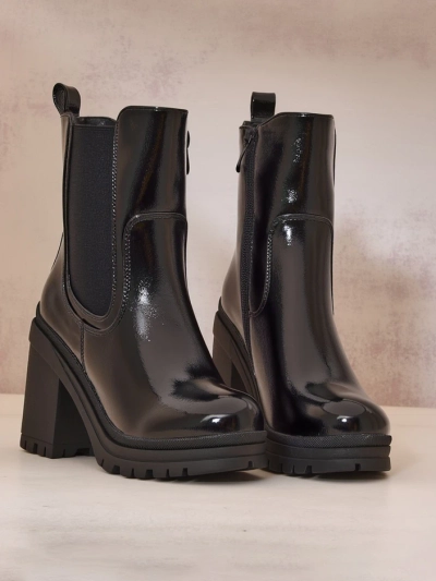 Royalfashion Damen Stiefeletten auf einem Blockabsatz Foddise
