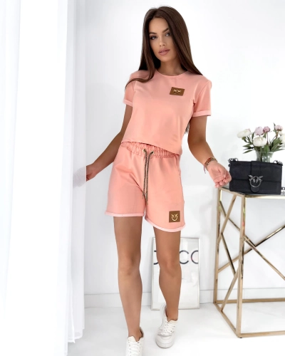 Royalfashion Powder zweiteiliges Damen-Sport-Set mit Aufnähern