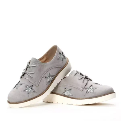 OUTLET Graue Creepers Schuhe mit Sternen Stylenna - Schuhe