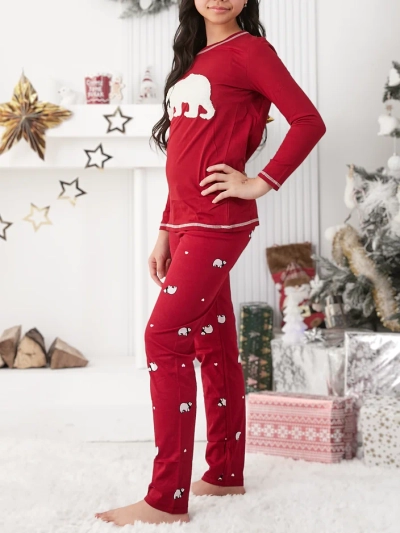 Royalfashion Weihnachtsbaum Baumwollkinderschlafanzug mit einem Eisbären