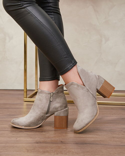 Жіночі черевики на шпильці Royalfashion Grey