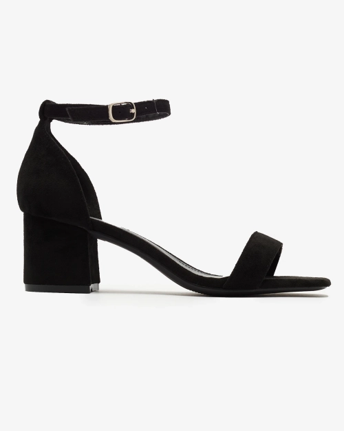 Royalfashion Чорні жіночі босоніжки на стійці Xeteri