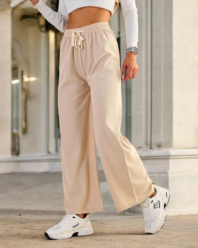 Royalfashion Weite gerippte Damenhose