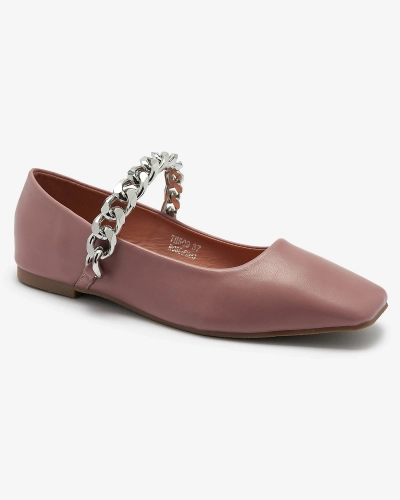 Dunkelrosa Damen Ballerinas mit Kette Serima - Schuhe