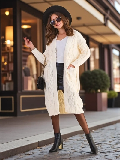 Royalfashion Gestrickter Poncho-Stil Pullover für Damen