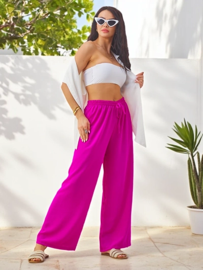 Royalfashion Широкі жіночі штани з еластичним поясом