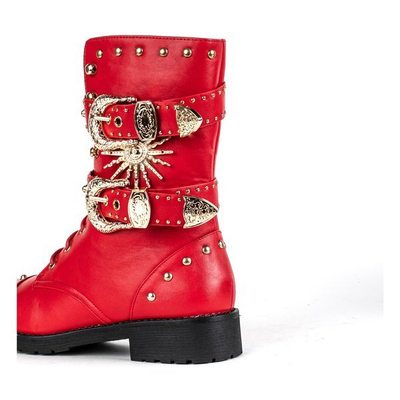 Червоні черевики з золотими прикрасами Albany - Взуття