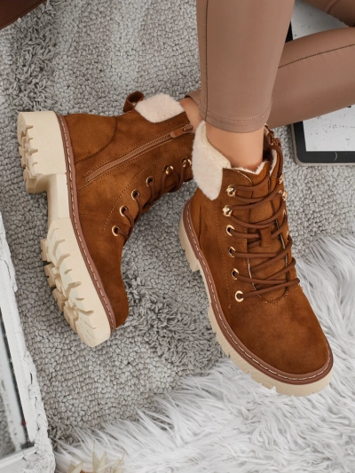 Damen Trapper Stiefeletten mit Fell Tessara