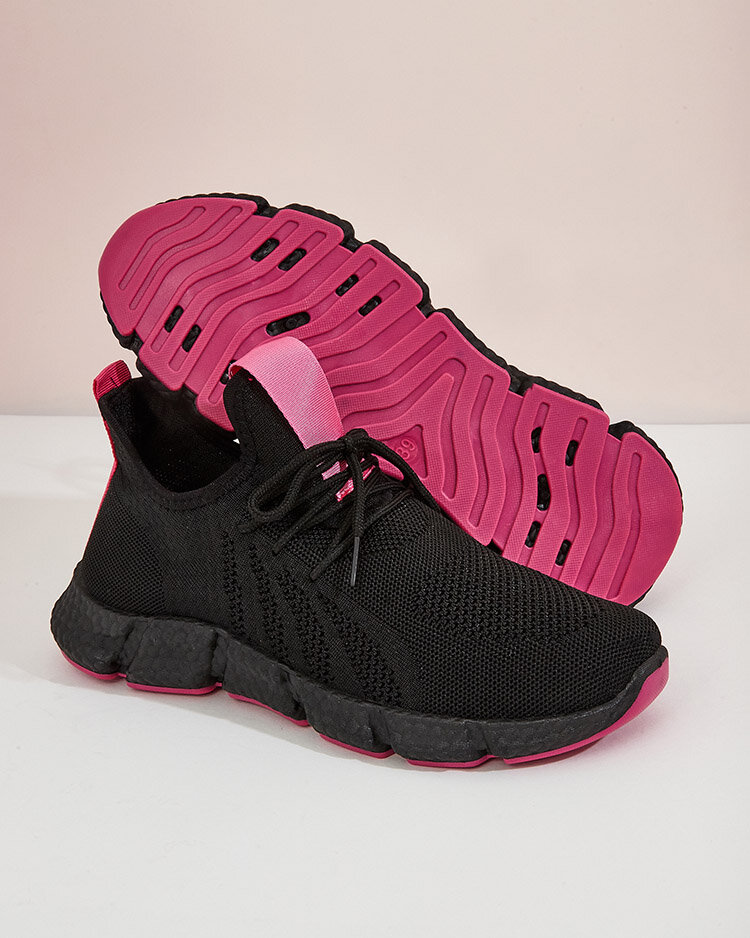 Sportschuhe für Damen in Schwarz und Fuchsia Bommgi - Schuhe