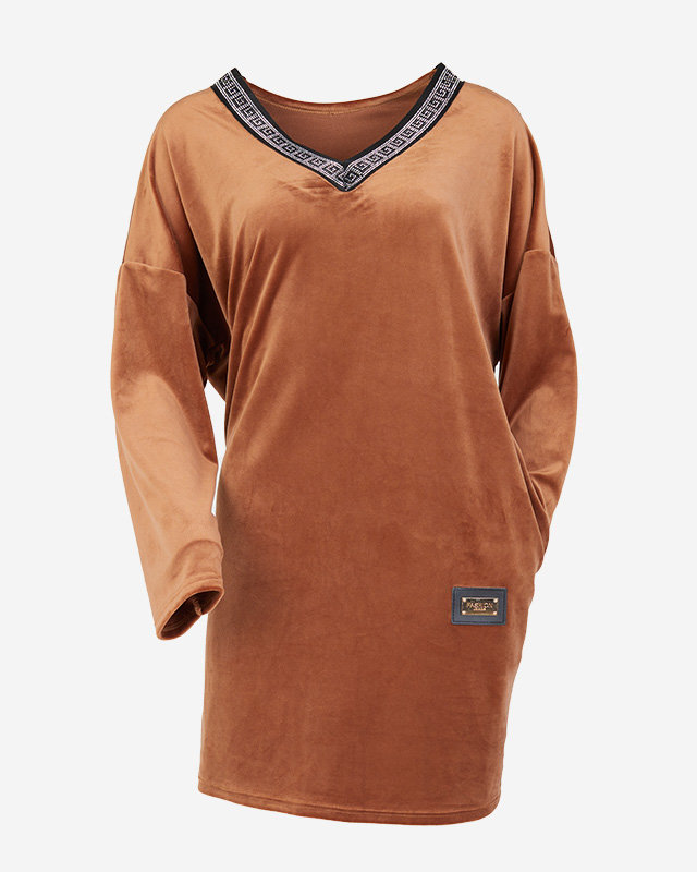 Damen-Tunika mit braunem Zirkonia - Bekleidung