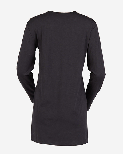 Schwarze Damentunika mit Golddruck - Kleidung