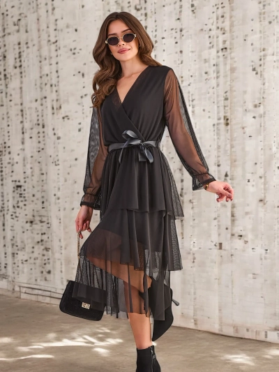 Damen langes Kleid von Royalfashion mit Rüschen