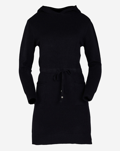 Damen-Tunika mit schwarzem Pullover und Kapuze - Kleidung