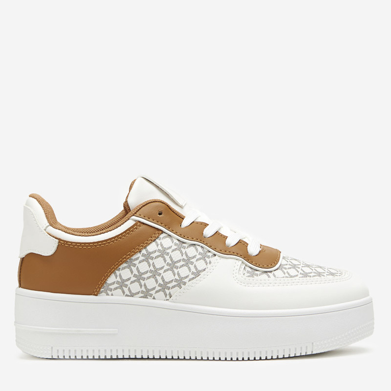 Weißer Damen-Sportschuh mit Glou-Print - Schuhe