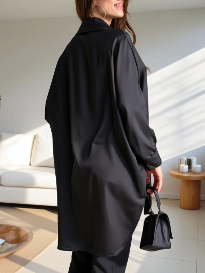 Royalfashion Langes Oversized-Shirt für Damen