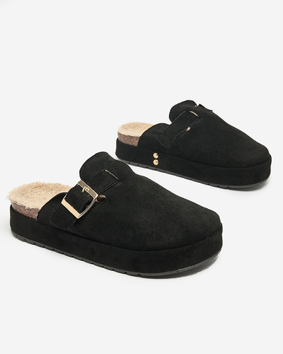 Royalfashion Жіночі капці з овчиною та пряжкою Kajis