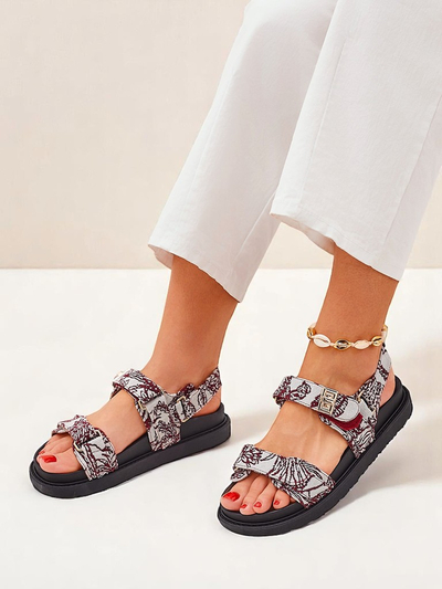 Royalfashion Damensandalen mit Aloe-Print