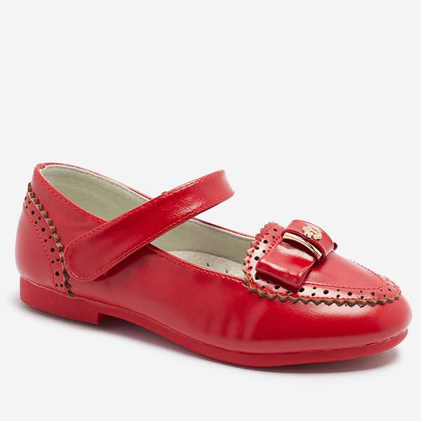 Rote Mädchen-Pumps mit Schleife Proya- Footwear