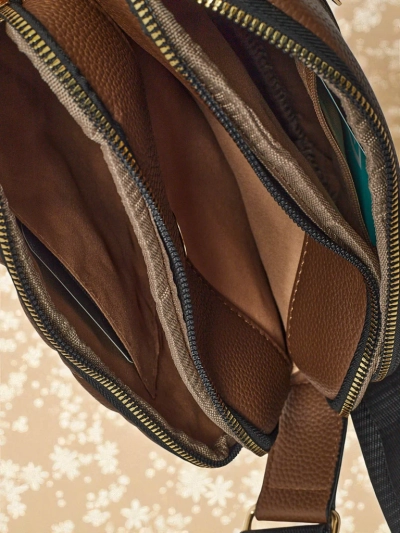 Kleine gesteppte Handtasche aus weichem Öko-Leder Copper Veil