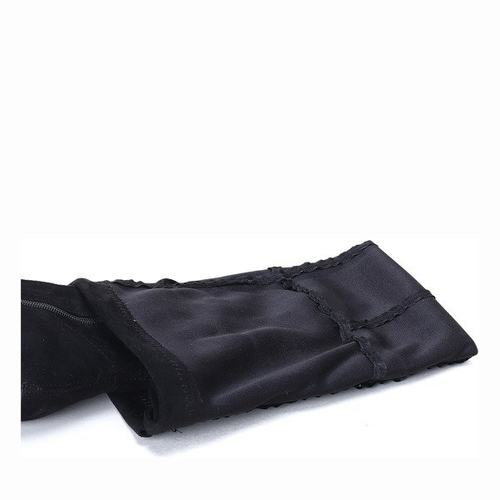 Czarne, długie kozaki na słupku - Obuwie