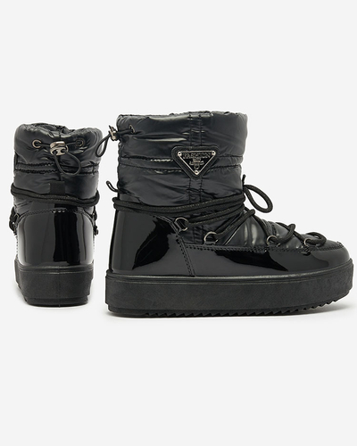 Royalfashion Schwarzer Damen-Schlupfstiefel Galebda
