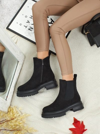 Damen Stiefeletten im Chelsea-Stil aus Öko-Wildleder Lunvor