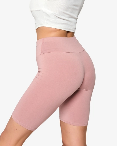 Dunkelrosa Damen-Radlerleggings - Kleidung
