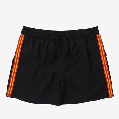Schwarze Sportshorts für Herren mit Streifen - Kleidung