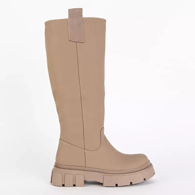 OUTLET Beige Damenstiefel bis zur Mitte der Wade Oledd- Footwear