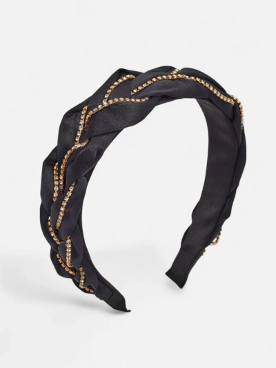 Royalfashion Haarband mit Zopfmuster, verziert mit Zirkonia