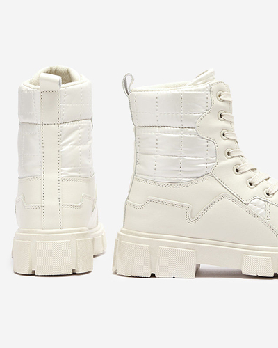 Calista Damen Schuhe Modische Flache Stiefeletten Creme