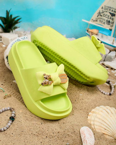 Royalfashion Damen-Gummi-Flip-Flops mit Zierschleife Nilm