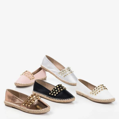 Silberne Damen-Espadrilles mit Anchu-Nieten - Schuhe 1
