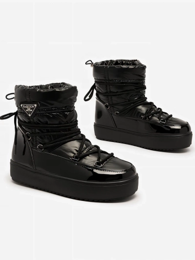 Royalfashion Damen-Schlupfstiefel a'la Schneestiefel in schwarz Vevnose