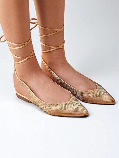 Royalfashion Damen Ballerinas mit Strasssteinen ohne Absatz Daggas