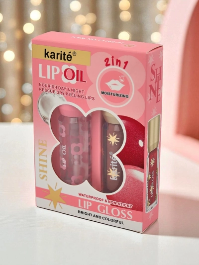 Glitzer Lipgloss und farbloser 2-in-1 Lipgloss Bronse