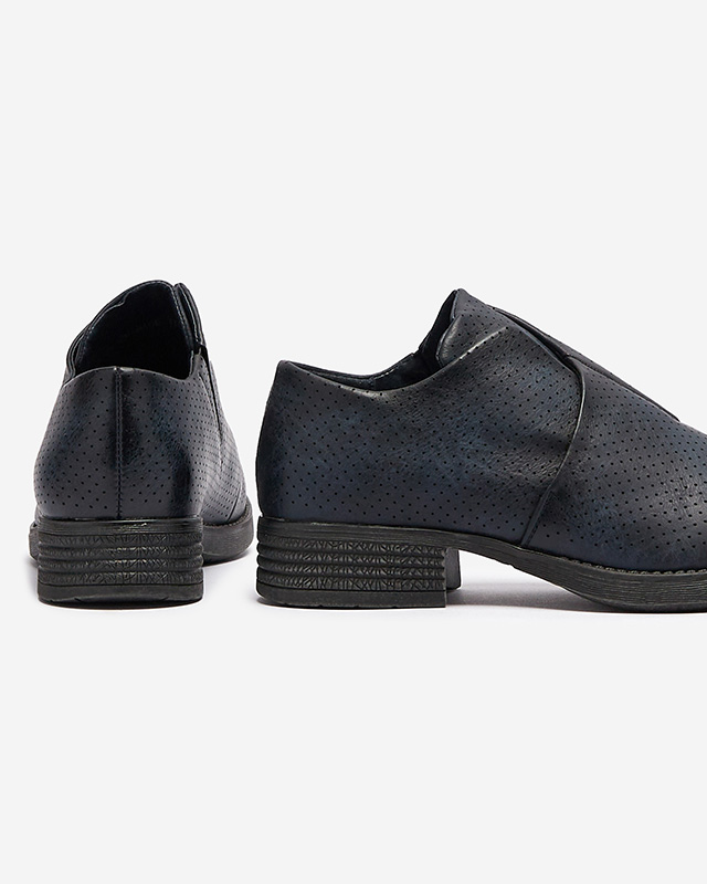 Royalfashion marineblau Damen Öko-Leder Halbschuhe Ilioppa