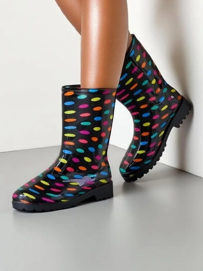 Royalfashion Damen Regenstiefel mit Polka-Dots Kroppes