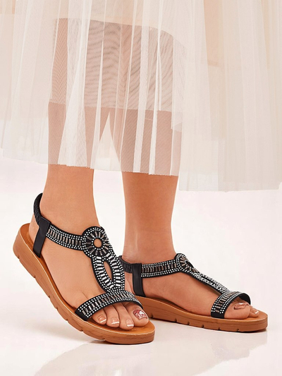 Royalfashion Damensandalen mit dekorativen Riemen Ava Shine