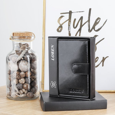 Чорний чоловічий гаманець на ґудзику - Гаманець