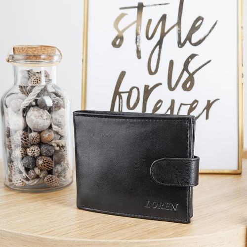 Чоловічий чорний гаманець на ґудзику - Гаманець