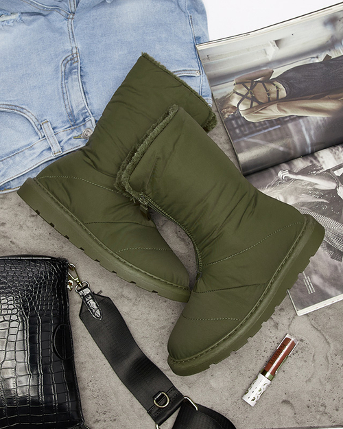 Темно-зелені жіночі черевики а-ля снігоступи Tirigga- Footwear