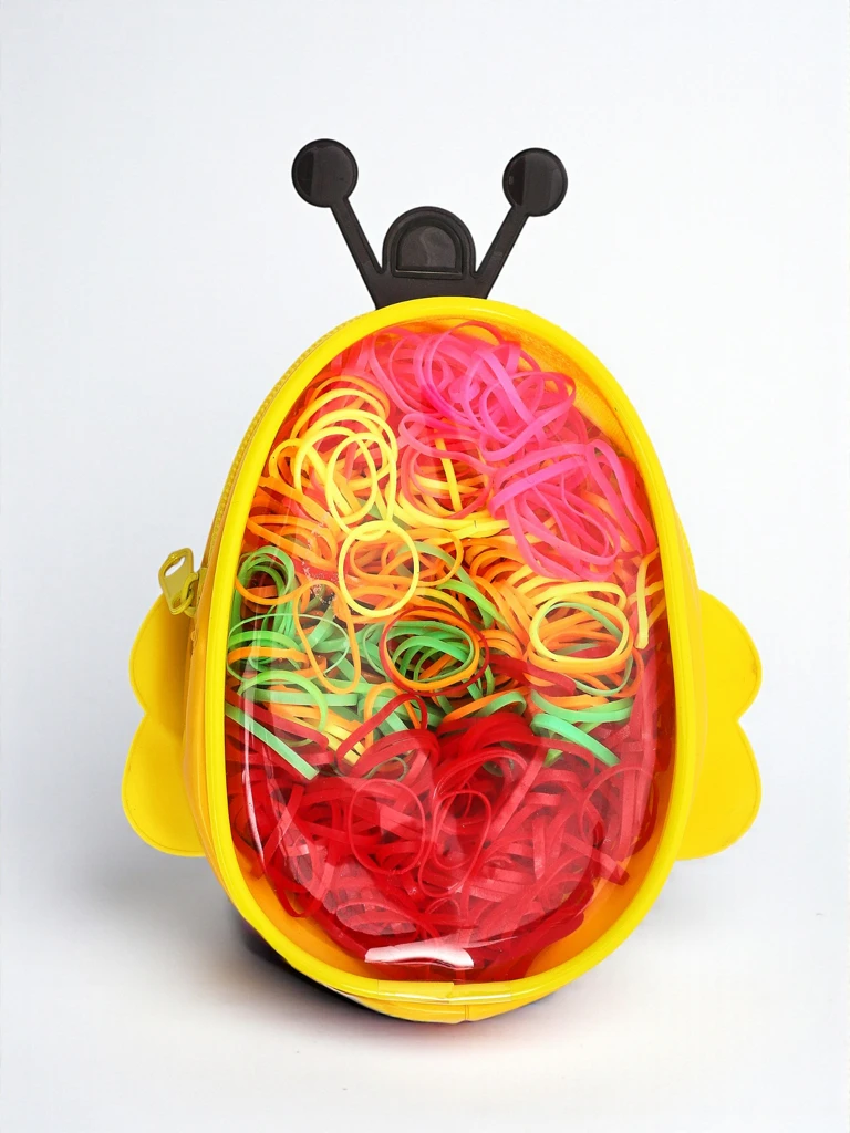 Royalfashion Mehrfarbige Silikon-Haargummis Biene