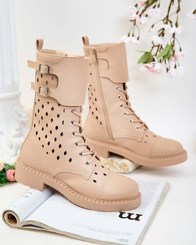 Royalfashion Damen durchbrochene Schnürstiefel Belsel